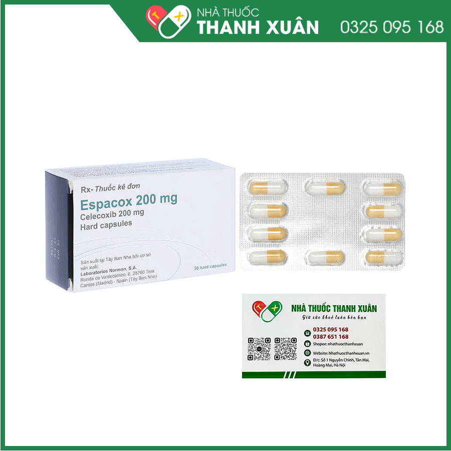 Espacox 200mg điều trị thoái hóa khớp, viêm khớp dạng thấp, viêm cột sống dính khớp